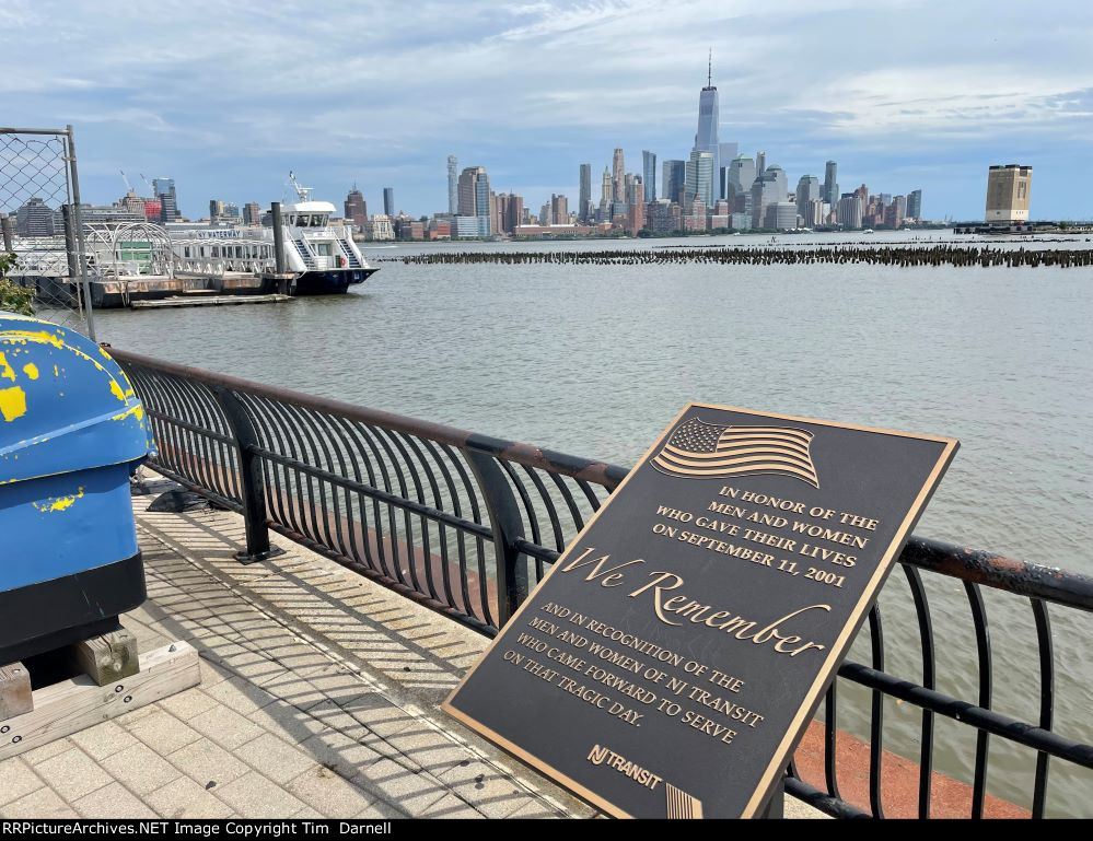 Pier at the station & 9/11 memorial plaque.